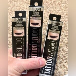 Maybelline Tattoo Studio 36H Liquid Eyeliner Black Bundle of 3 New